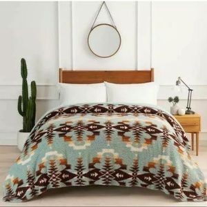 Pendleton Sherpa teal queen blanket new